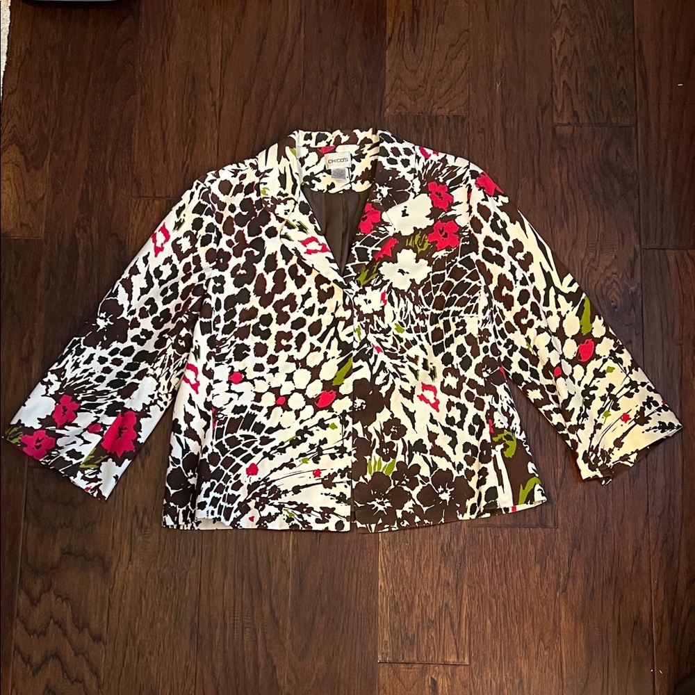 Chico's Multicolor Patterned Blazer